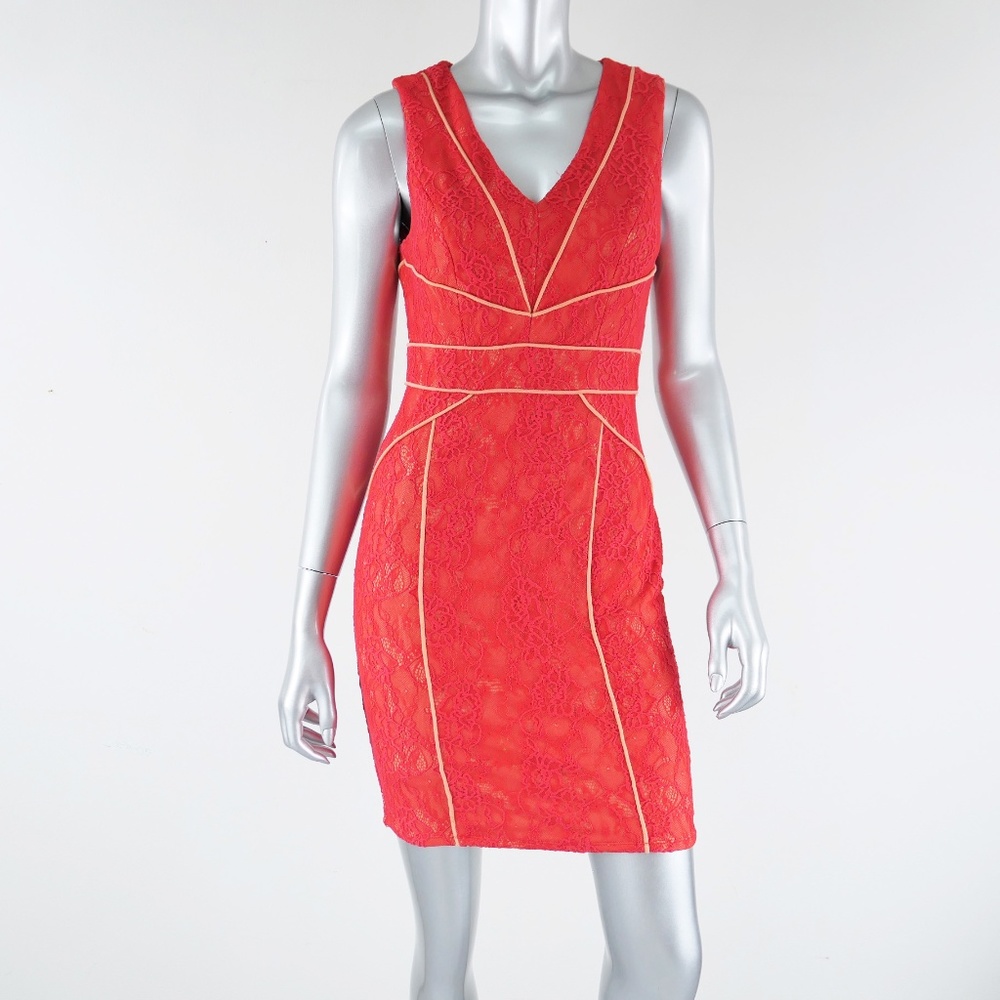 nikibiki neon lace bodycon dress